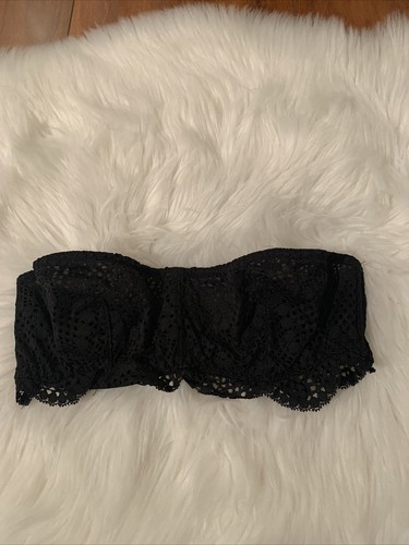 victoria secret sexy bralette bra medium black floral pattern mint condition