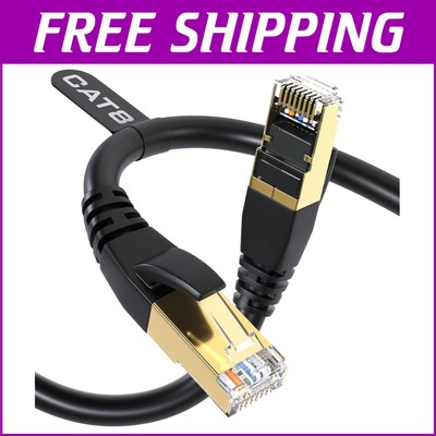 Heavy-Duty Cat8 Ethernet Cable 150FT with Gold Plated Connectors, UV Resistant