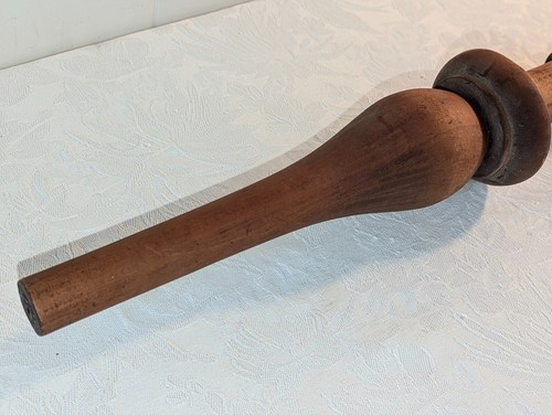 Large 43" Hand Turned Antique Tiger Maple Post Salvage Repurpose (B) - Picture 4 of 12