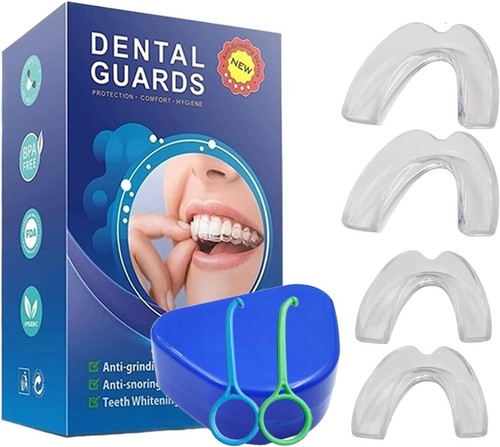 💚4X BITE DENTALE NOTTURNO RUSSAMENTO BAIT PROTEZIONE DENTI PARADENTI BRUXISMO - Foto 1 di 12