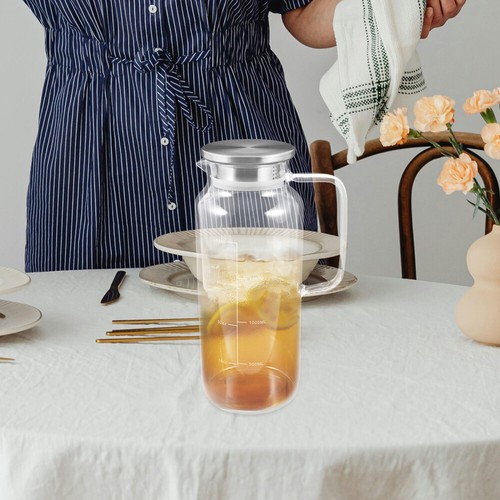 Large Capacity Cold Water Jug Travel Glass Iced Tea Pitcher Beverage - Picture 6 of 12
