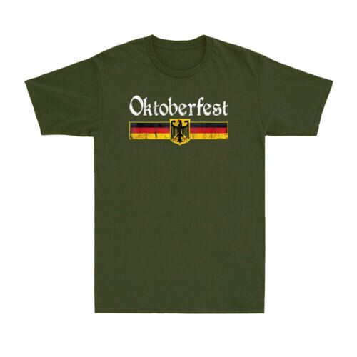 Oktoberfest German Beer Vintage German Flag Beer Drinking Lovers Men's T-Shirt - Picture 8 of 10