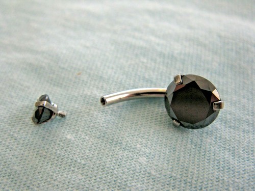 2.16ctw DOUBLE REAL BLACK DIAMOND BELLY RING,2 BLACK DIAMONDS,CERT,DIA TESTER - Picture 10 of 10