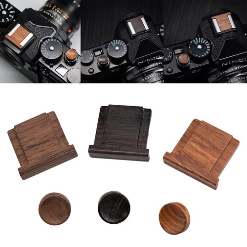 For Nikon ZF Camera Wooden Shutter Button and Hot Shoe Cover Cap Kit - Picture 2 of 23
