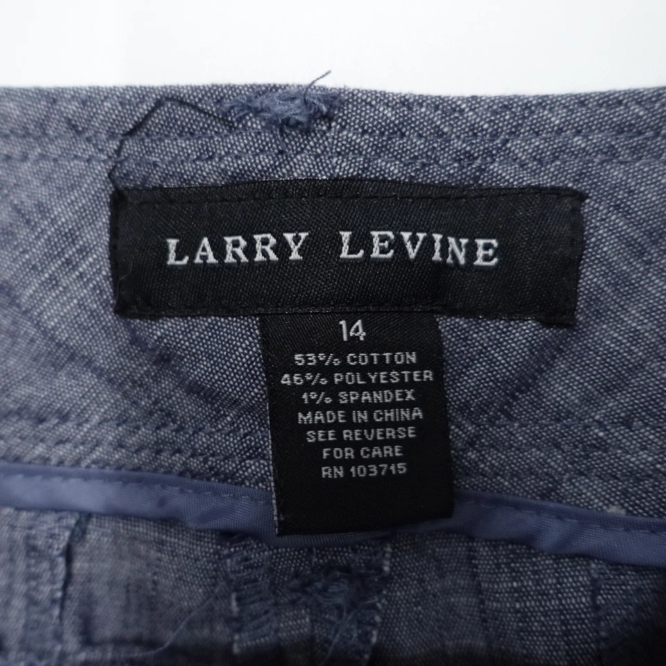 Pantalones Larry Levine para mujer talla 14 gris pierna recta bolsillos para monedas algodón elástico Foto 4 de 4