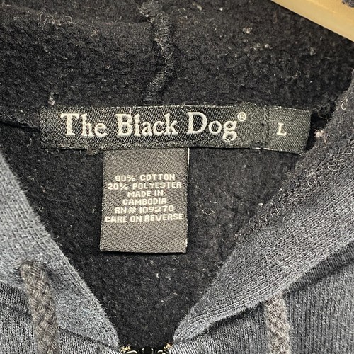 THE BLACK DOG Hoodie Youth Kids L Full Zip Sweatshirt 071 Black White - Picture 5 of 12