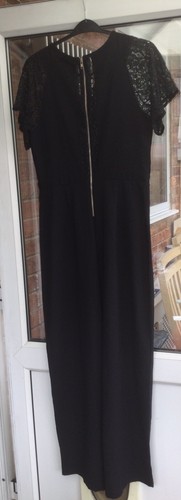 IV In Vogue Paris Size Large Black Lace Detail Evening Wear Jumpsuit. f - Picture 2 of 10