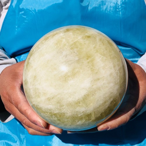 Sfera di cristallo giallo naturale 6,68 libbre quarzo sfera citrino guarigione minerale 2839 - Foto 17 di 17