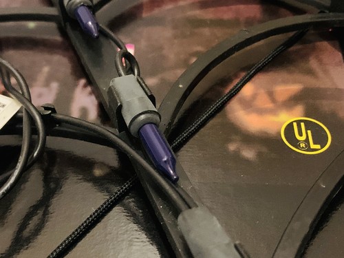 Vintage Holiday Highlights Halloween Lit 50 Lighted Spider Web Purple Lights EUC - Picture 15 of 24