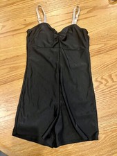 Girls WEISSMAN Size LC Dance Costume Black bodysuit short