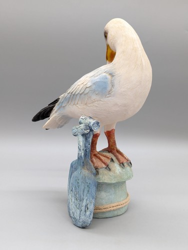 Estatua de Gaviota Pintada a Mano Resina Interior Exterior 12" Barco Náutico Remos Figura - Imagen 6 de 10