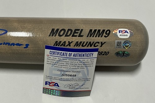 6/13 MAX MUNCY SIGNED GAME MODEL MM9 MAXBAT "2020 piece of metal winner" MLB PSA - Picture 5 of 5