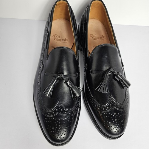 Allen Edmonds NEW MANCHESTER BLACK Leather TASSEL Loafer 10.5 $395.00 NWOB - Picture 2 of 9
