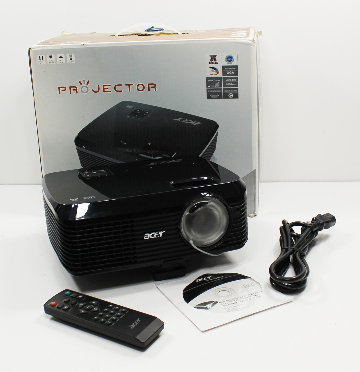 Acer X1230PS DLP Portable Projector In Box W Remote X1230 PS