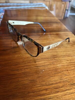 Gianfranco Ferre Brille Damen groß braun gold GFF Logo Mod. 179 Vintage 80s NOS
