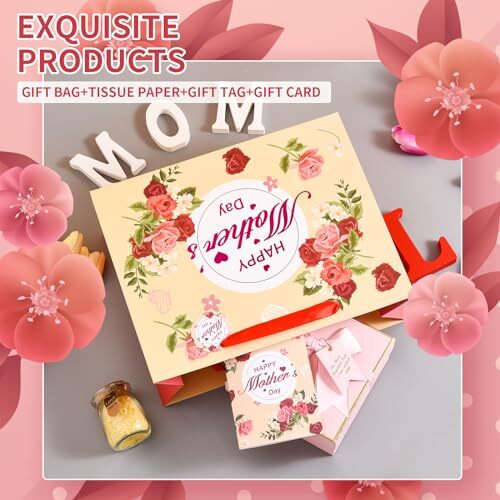 13" Mothers Day Gift Bags with Greeting Card and 13 Inches Happy Mother's Day - Picture 4 of 7