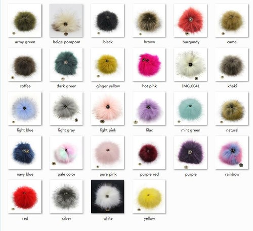 1 Stück Kunstfuchspelz Bommel für Mütze mit Druckknopf Kunstfell Blase  - Bild 11 von 53