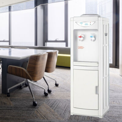 Hot Cold Water Top Loading Water Cooler Dispenser 3-5 Gallon Bottle w/Cabinet