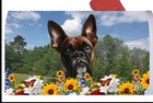 Boxer Summer Flowers Mail Box Cover