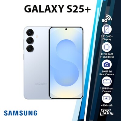 Samsung Galaxy S25+ Plus Android Cell Phone (Icyblue/12GB+512GB/Dual SIM/NEW)