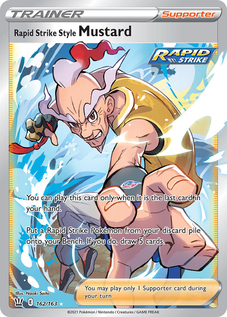 Rapid Strike Style Mustard Battle Styles 162/163 Full Art Pokemon Card NM
