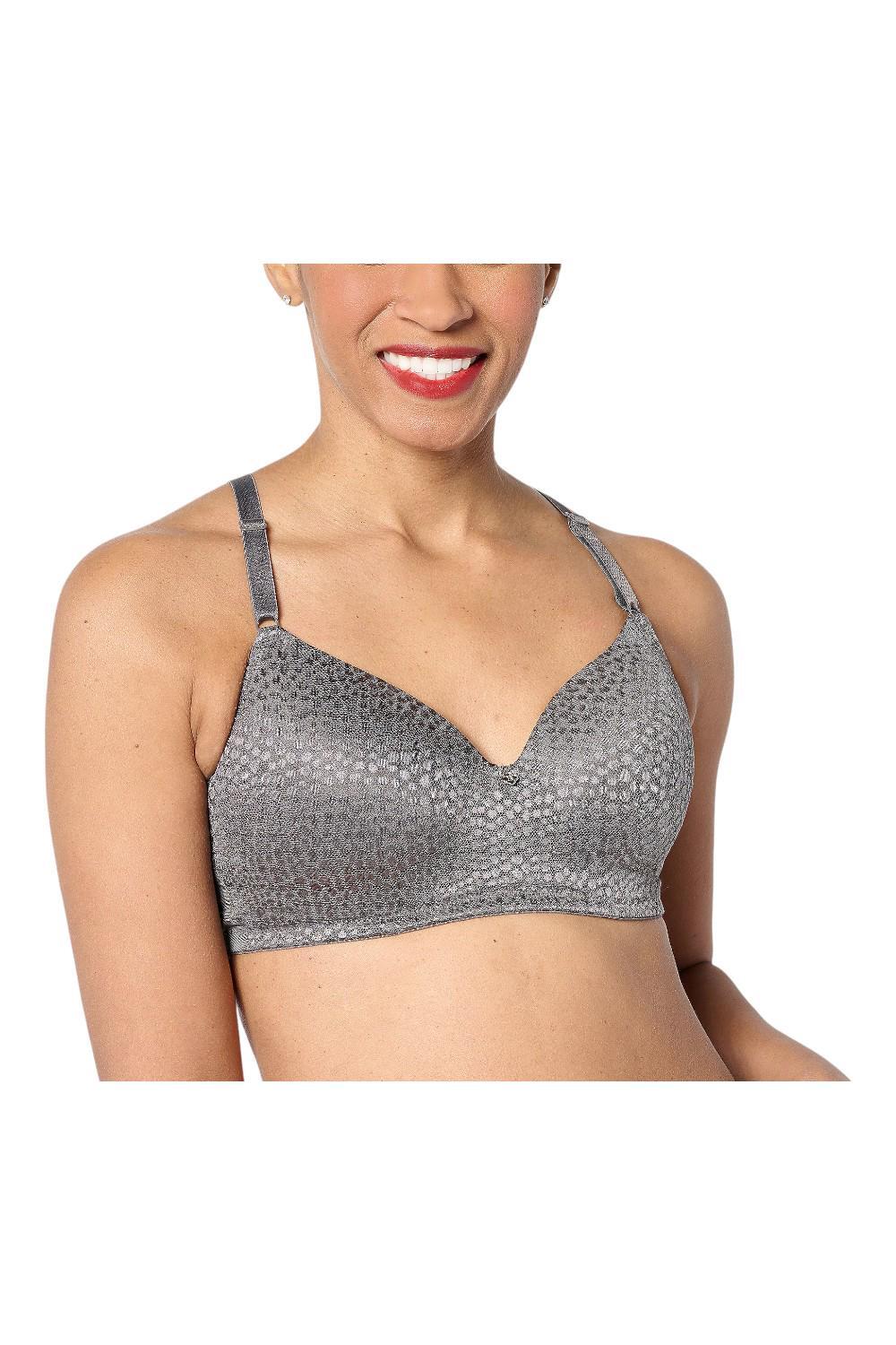 Женская футболка Breezies с бриллиантовым мерцанием и бюстгальтером без косточек графитового цвета