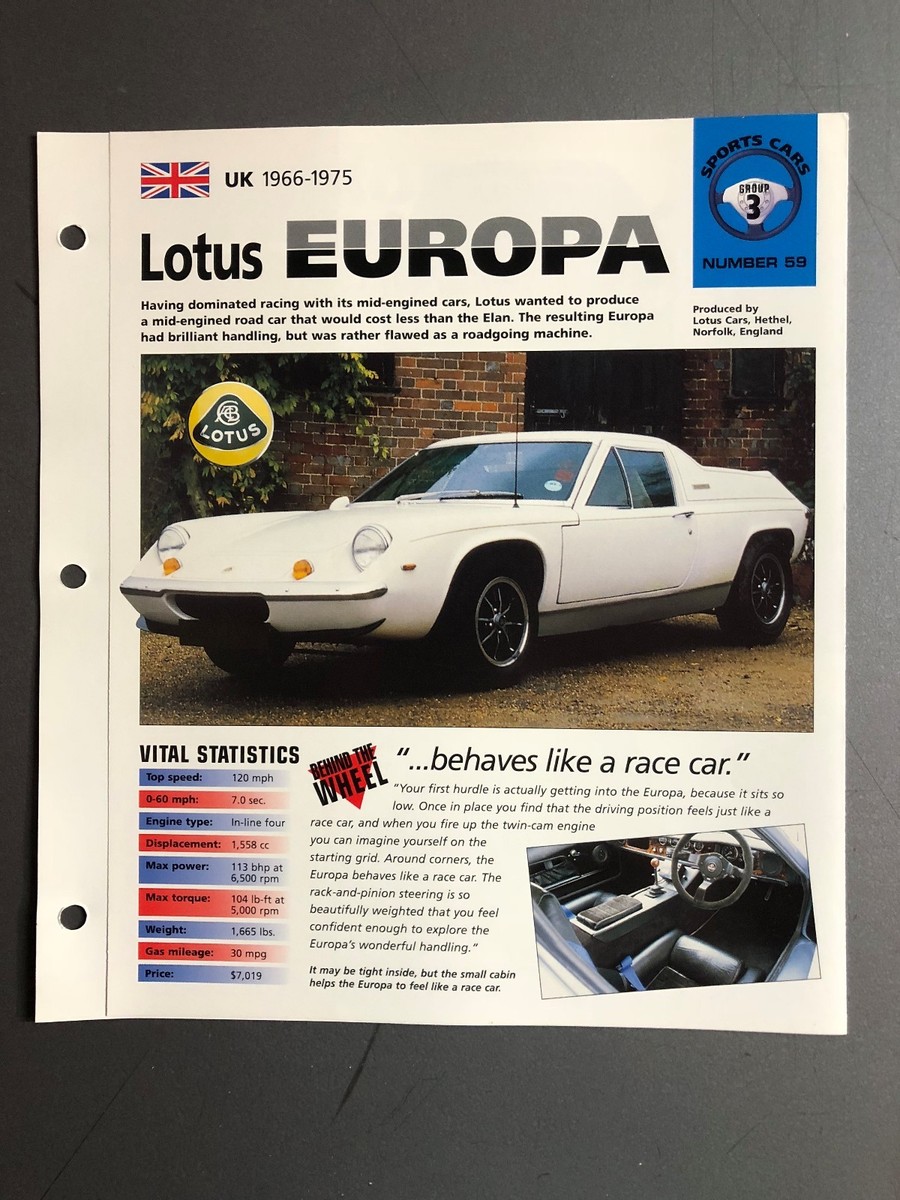 ロータスヨーロッパ 日本語版 ワークショップマニュアル LOTUS EUROPA