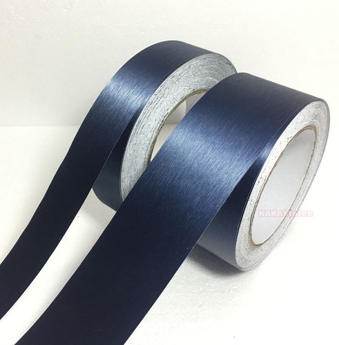 Calcomanía envolvente de vinilo de 2"" x 120"" / azul oscuro para automóvil PVC metal cepillado grano de vinilo adorno - Imagen 3 de 4