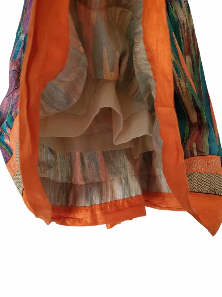 Handmade Circle Skirt Size XS/S Colorful Ethnic Boho Striped Pleated Festival - Image 3 of 4