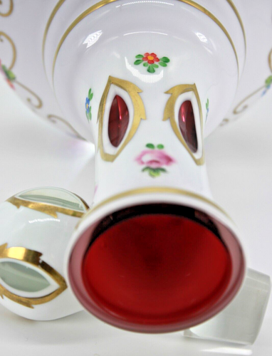 MOSER Bohemian opaline cased cut ruby red decanter CIRCA 1960s - Picture 12 of 14
