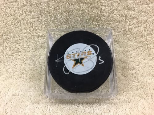 Autographed By Krys Barch & Karlis Skrastins Dallas Stars PUCK With Case NHL - Picture 2 of 6