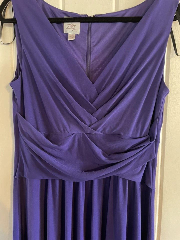 Suzi Chin Maggy Boutique Sleeveless Drape Dress Size 14 - Image 3 of 4