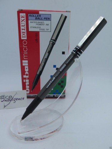 3 x BLACK Uni-ball UB155 Deluxe Eye Micro Pen 0.5mm Capped UB155BK - Picture 2 of 8