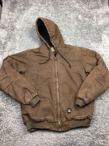 Berne Canvas Heavy Duty Insulated Coat Mens Size Large Tall Brown Work