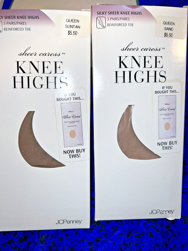 Ladies pantyhose, thigh/knee hi stockings, size queen/long/L in black/tan/sand+ - 第 10/14 張圖片