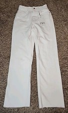 Zara Women's Jeans Straight Leg High Rise Ankle Rigid EU Size 34 2 Straight Fit