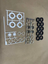 AMT Wheel & Tire Set Budd Type 1/25 Semi Truck PARTS LOT LOOK Rims Firestone