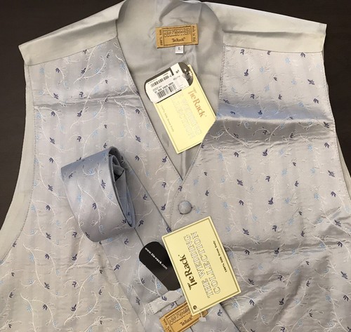 Vtg The Wedding Collection Tie Rock Woven Silk Men’s Waistcoat & Tie Italy NEW! - Picture 4 of 12