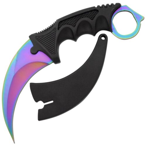 Schlangenauge taktisches Regenbogenfinish Dreifachset-Karambit/Jäger/Klappmesser - Bild 4 von 6