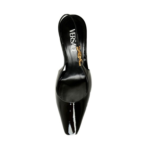 Versace Women's Patent Leather High Heel Sling Back Pumps Shoes US 10 IT 40 - Picture 7 of 8
