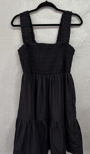 Abercrombie & Fitch Black Dress Smocked Bodice Size XLT - Picture 1 of 6