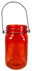 Jardin Mason Jar Glass Orange Wash Wire Bail Handle Autumn Decoration