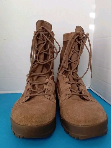 Tactical Military Combat Boots Desert Tan Suede Leather Lace-Up Combat Boots - Picture 7 of 11