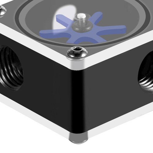 Flow Meter Indicator G1/4 Thread 6 Impeller 3 Ways for PC Computer Water Cooling - Afbeelding 2 van 12