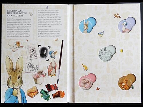 Beatrix Potter 50p Monete Jemima Poddle-Anatra, Peter Rabbit, Scoiattolo Nocciolo - Foto 24 di 57