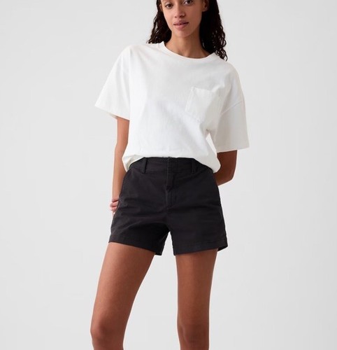 Gap 4" Downtown Khaki Shorts Black Size 10 Tall