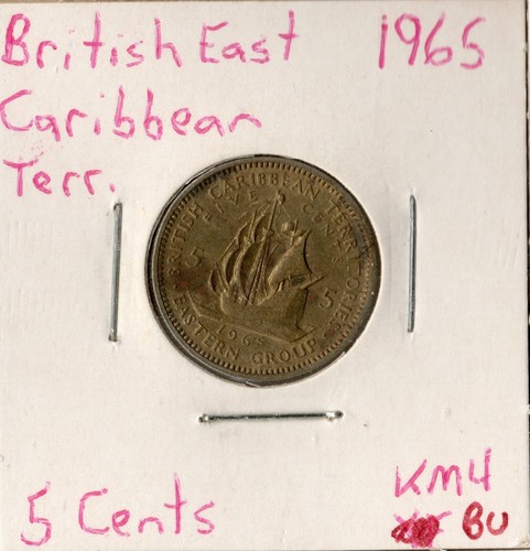 Coin British East Caribbean Territories 5 Cents 1965 KM4 - Picture 1 of 2