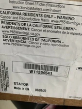 WHIRLPOOL STATOR W11354541/ OEM/ BRAND NEW