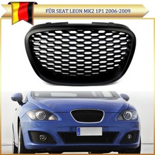 Mattschwarz Frontgrill Stoßstange Kühlergrill Grill Für Seat Leon MK2 1P1 06-09
