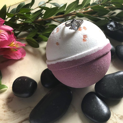 Bath Bomb with Surprise Size Ring inside - Pink Himalayan Sea Salt Extra Large 1 - Picture 7 of 12